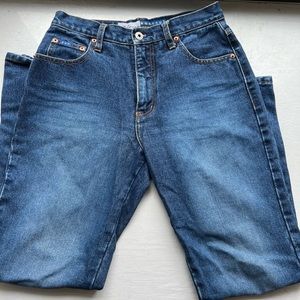 Vintage 90s Express Dark Wash Mid-Rise Jeans Petite Size 3/4